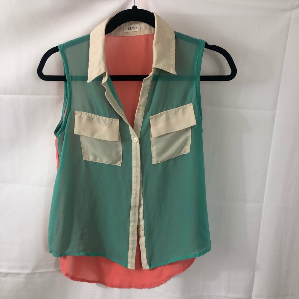 BLVD Color block top - Picture 3 of 5